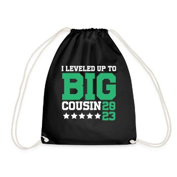 Leveled Up To Big Cousine 2023 - Drawstring Bag - black - Front