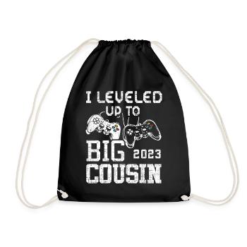 Leveled Up To Big Cousine 2023 - Drawstring Bag - black - Front