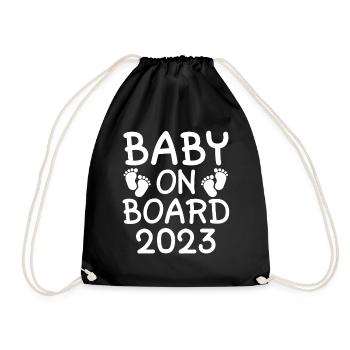 Bébé à bord 2023 Maman 23 - Sac de sport léger - noir - Devant