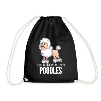 Pudel Hund - Turnbeutel - Schwarz - Vorne