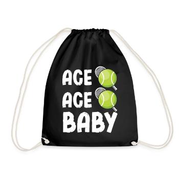 Ace Ace Baby Tennis Spruch - Turnbeutel - Schwarz - Vorne