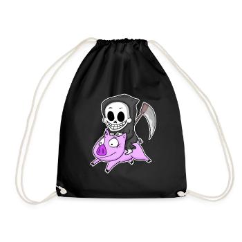 Faucheuse et Cochon - Sac de sport léger - noir - Devant
