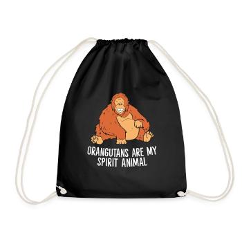 Orang-Utan - Orangutans are my spirit animal - Turnbeutel - Schwarz - Vorne