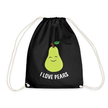 Pear - I Love Pears - Drawstring Bag - black - Front