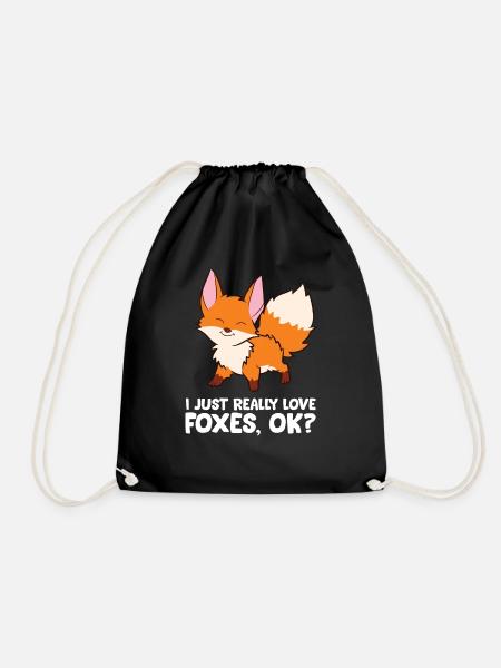 Fox - I just really like foxes, ok? - Drawstring Bag - black