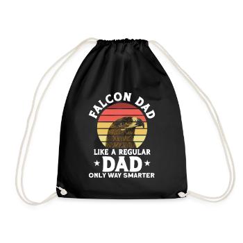 Falconer Falcon falconry gift - Drawstring Bag - black - Front
