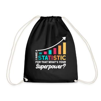 Statistik Analyst Statistiker Geschenk - Turnbeutel - Schwarz - Vorne