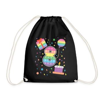 Pop It 8ème anniversaire Fille Garçons Fidget - Sac de sport léger - noir - Devant