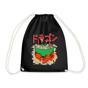 Japanischer Drache mit Ramen Anime Japan - Turnbeutel - Schwarz - Vorne
