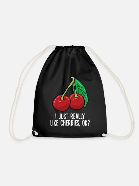 Kirsche - I just really like Cherries, ok? - Turnbeutel - Schwarz