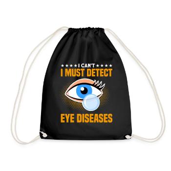 Sehkraft Augenarzt Optometrie Geschenk - Turnbeutel - Schwarz - Vorne
