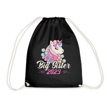 Big Sister 23 Einhorn Big Sis 23 - Turnbeutel - Schwarz - Vorne