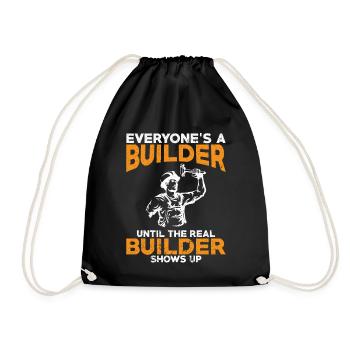 Baumeister Handwerker Bauheer - Turnbeutel - Schwarz - Vorne