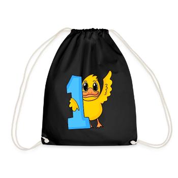 1 an - Inscription à l’école - Motif canard - Sac de sport léger - noir - Devant