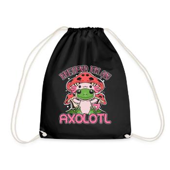 Cottagecore Aesthetic Frog Pretend I'm An Axolotl - Drawstring Bag - black - Front