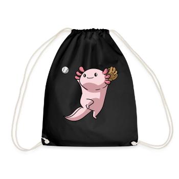 Kawaii Axolotl Pun Lustig Baseball Spieler Geschen - Turnbeutel - Schwarz - Vorne