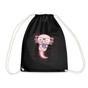Kawaii Axolotl Pun Lustig Math Mathematik Geschenk - Turnbeutel - Schwarz - Vorne