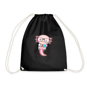 Kawaii Axolotl Science Funny Physics Chemistry G - Drawstring Bag - black - Front