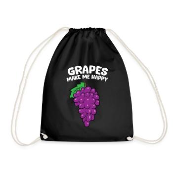Raisin - Grapes make me happy - Sac de sport léger - noir - Devant