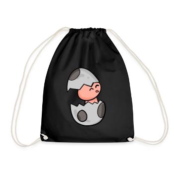Motif de l’œuf de poule - Sac de sport léger - noir - Devant