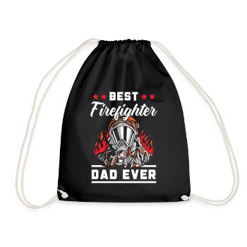 Bester Feuerwehrmann Papa Jeder Vatertag - Turnbeutel - Schwarz - Vorne