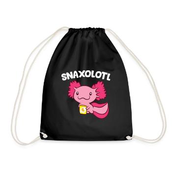 Axolotl Lover Snaxolotl Kawaii Axolotl Essen - Turnbeutel - Schwarz - Vorne