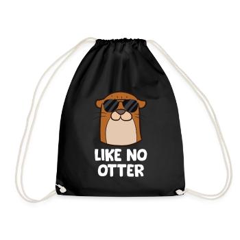 Lustiger Otter wie kein Otter Lustiger Seeotter - Turnbeutel - Schwarz - Vorne