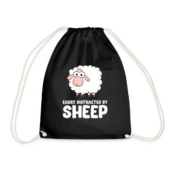 Easily Distracted By Sheep - Drawstring Bag - black - Front