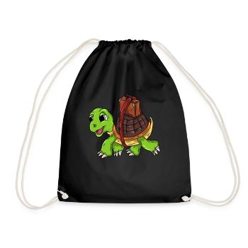 Tortue sur la route - Sac de sport léger - noir - Devant
