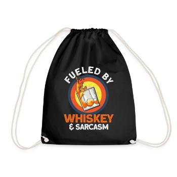 Drinker Whiskey Whiskey Lover Gift - Drawstring Bag - black - Front