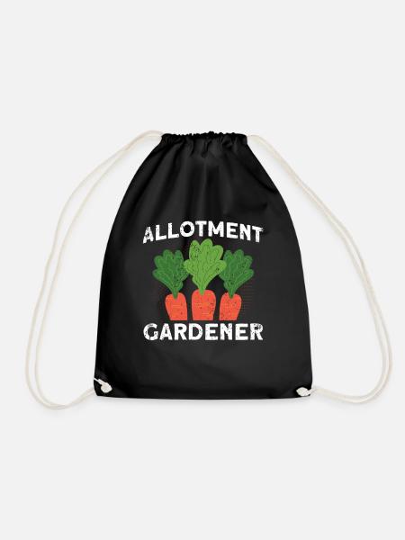 Allotment Gardener Gardening Hobby Gardener Gift - Drawstring Bag - black