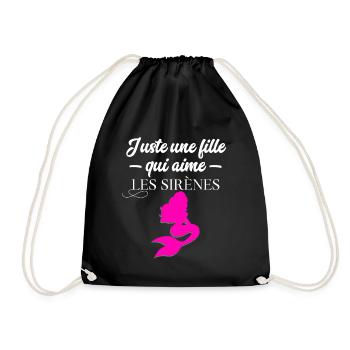 Juste une fille qui aime les sirènes - Sac de sport léger - noir - Devant