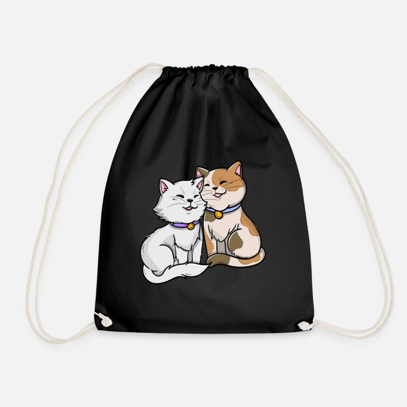 Valentinstag Katzenfans life is better with cats - Turnbeutel - Schwarz