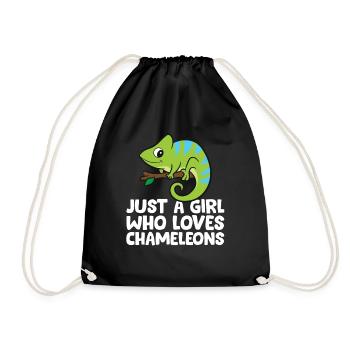 Just a Girl Who Loves Chameleons - Drawstring Bag - black - Front