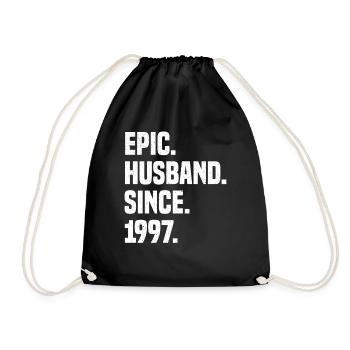 25 years married couple wedding anniversary gift - Drawstring Bag - black - Front