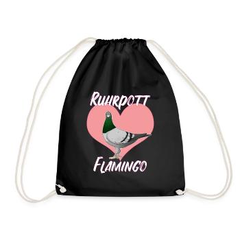 Ruhrpott Flamingo Ruhrgebiet Bunte Taube - Turnbeutel - Schwarz - Vorne