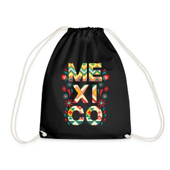 Mexico Talavera Mexican Flag - Drawstring Bag - black - Front