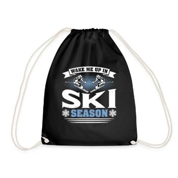 Skifahrer Skifahren Ski - Turnbeutel - Schwarz - Vorne