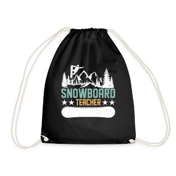 Snowboarder Snowboarden Snowboard - Turnbeutel - Schwarz - Vorne