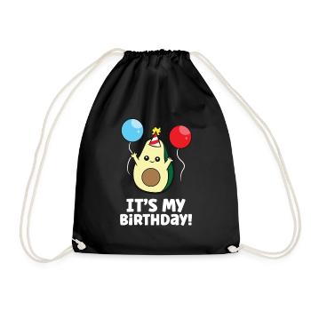 Avocado It's My Birthday Avocado Birthday - Drawstring Bag - black - Front