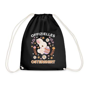 Offizielles Ostershirt Lustiger Osterhase Ostertag - Turnbeutel - Schwarz - Vorne
