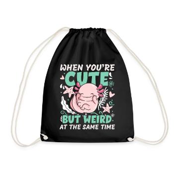 If you're cute, but at the same time strange - Drawstring Bag - black - Front