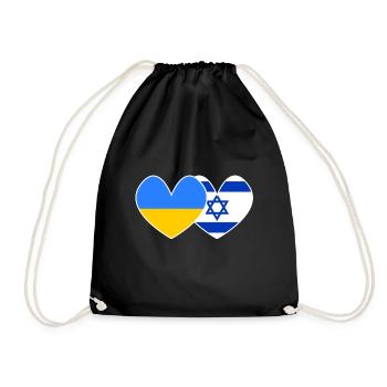 Ukraine and Israel support - Drawstring Bag - black - Front