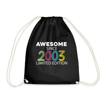Fantastic since 2003 - born in 2003 - Drawstring Bag - black - Front