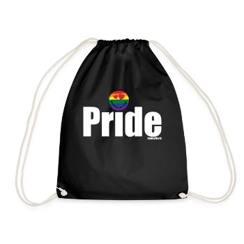 SmileyWorld Pride mit Rainbow Flag Colors Smiley - Turnbeutel - Schwarz - Vorne