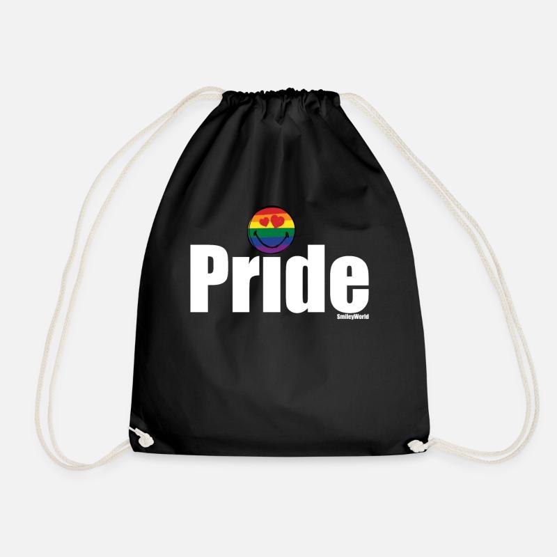SmileyWorld Pride mit Rainbow Flag Colors Smiley - Turnbeutel - Schwarz