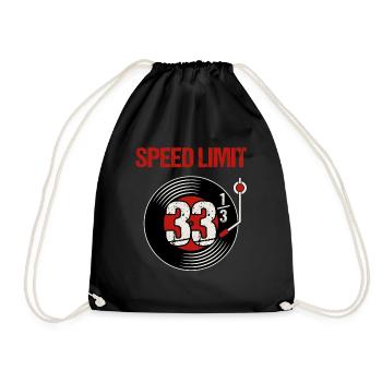 Vinyl Speed Limit / Schallplatte Retro Analog - Turnbeutel - Schwarz - Vorne