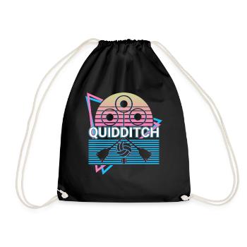 Quidditch Vaporwave Ästhetisches Retro-Geschenk - Turnbeutel - Schwarz - Vorne