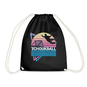 Tchoukball Vaporwave Ästhetisches Retro-Geschenk - Turnbeutel - Schwarz - Vorne