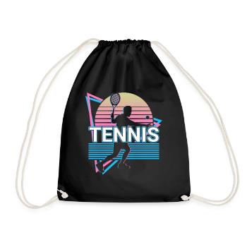 Tennisspieler Vaporwave Ästhetisches Retro-Geschen - Turnbeutel - Schwarz - Vorne